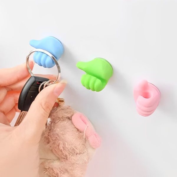 Pack of 10 Silicone Thumb Wall Hooks – Creative Key & Decoration Hangers, Strong Adhesive
