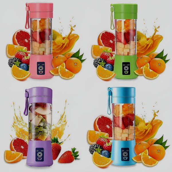 Portable 6-Blade USB Juicer Blender – 380ml Rechargeable (Random color)