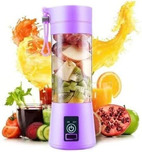 Portable 6-Blade USB Juicer Blender – 380ml Rechargeable (Random color)