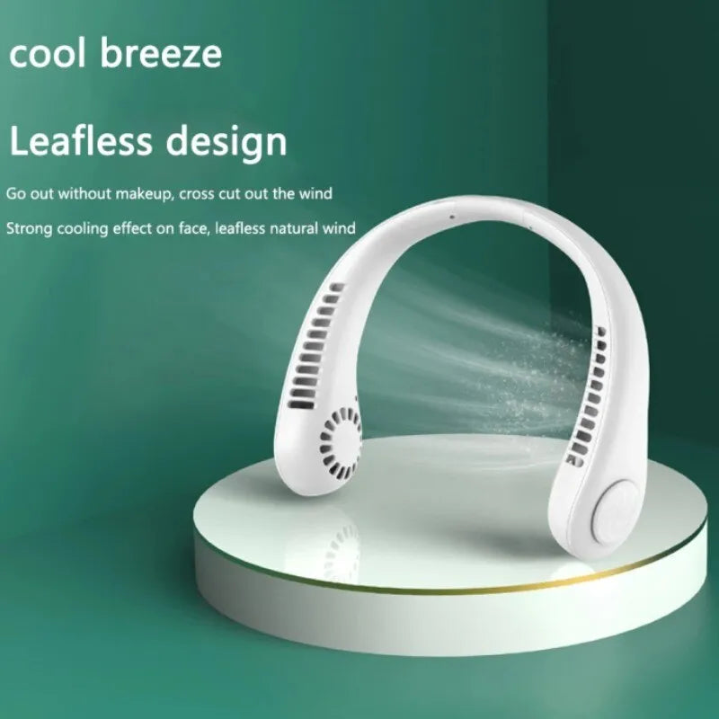 Bladeless Portable Neck Fan – 360° Cooling, USB Rechargeable