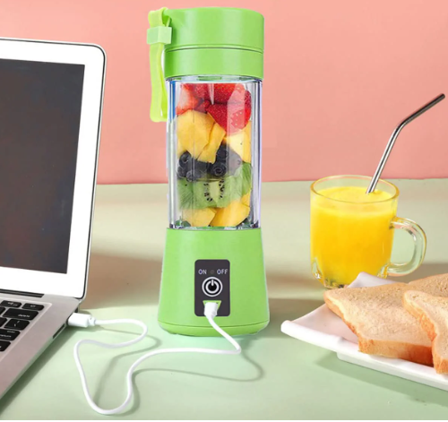 Portable 6-Blade USB Juicer Blender – 380ml Rechargeable (Random color)