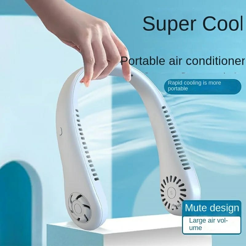 Bladeless Portable Neck Fan – 360° Cooling, USB Rechargeable