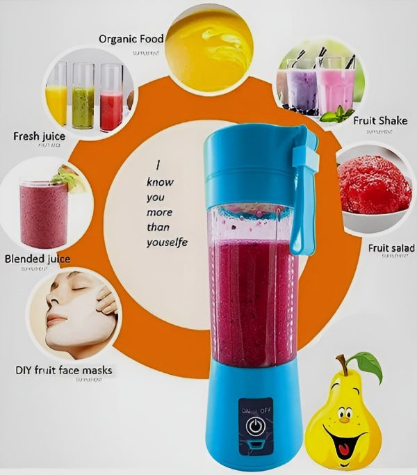 Portable 6-Blade USB Juicer Blender – 380ml Rechargeable (Random color)