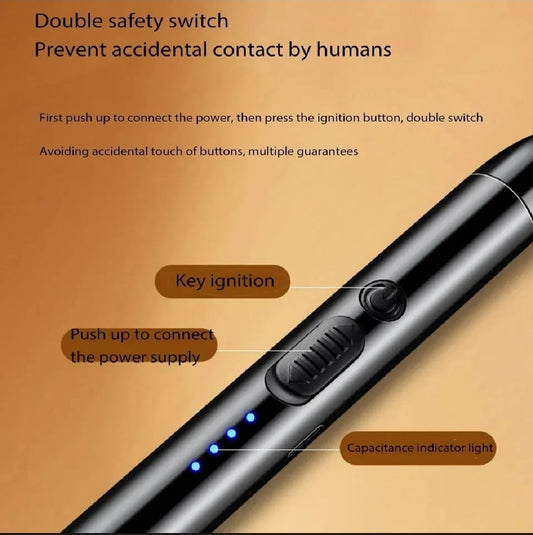 USB Rechargeable Plasma Arc Lighter – 360° Flexible Outdoor Kitchen Lighter with Safety Lock