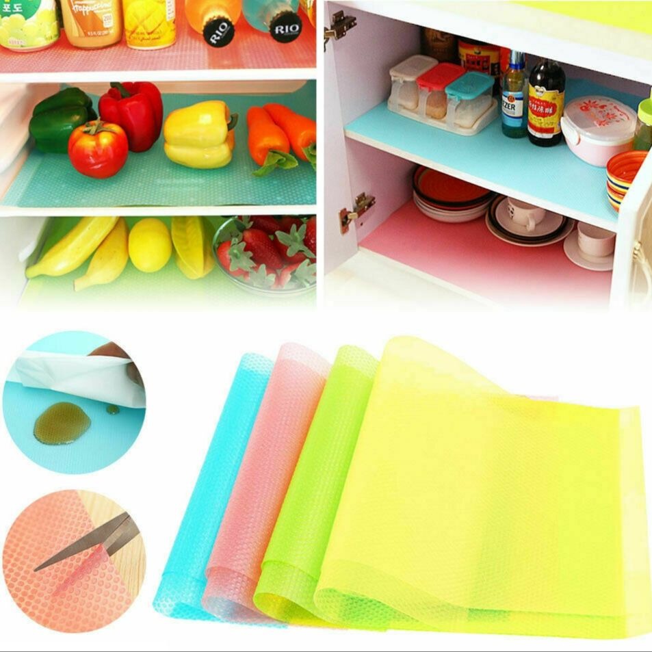 Anti-Slip Fridge Shelf Liner Roll – 45x150cm Spill-Proof, Cut-to-Fit Refrigerator Mat