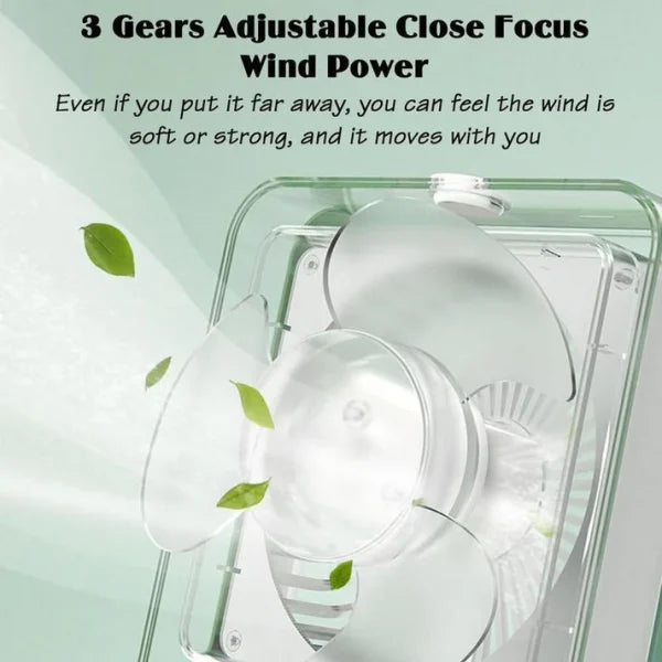Mini USB Air Cooler Fan with Mist & LED – 3-Speed, Portable