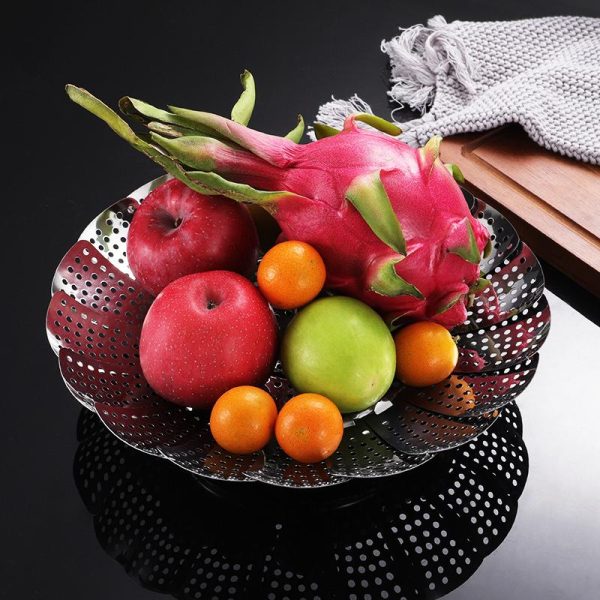 Stainless Steel Folding Steamer Basket for Veggies & More