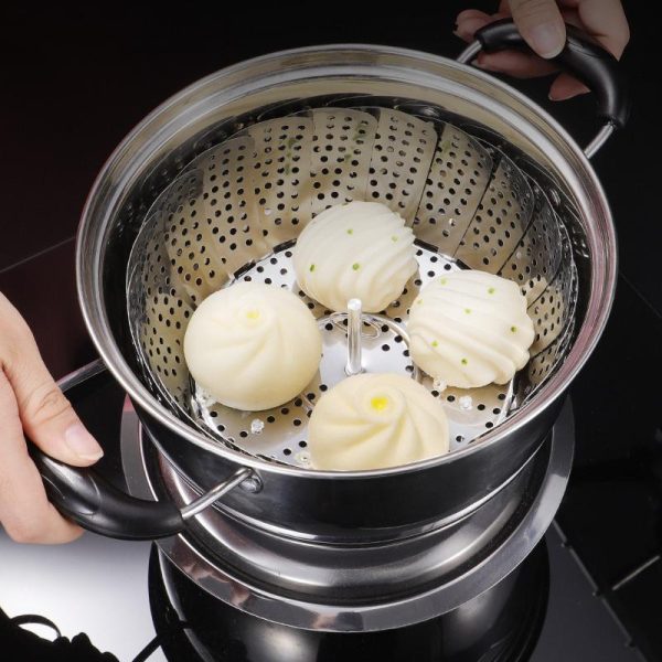 Stainless Steel Folding Steamer Basket for Veggies & More