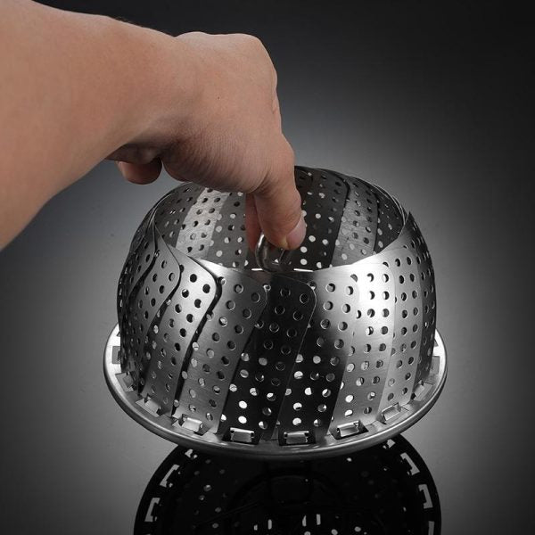 Stainless Steel Folding Steamer Basket for Veggies & More