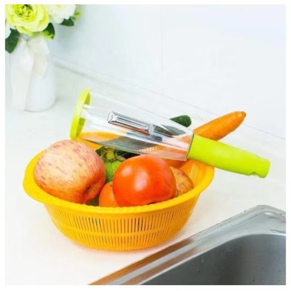 3-in-1 Vegetable Peeler with Storage Box – Random Color