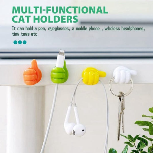 Pack of 10 Silicone Thumb Wall Hooks – Creative Key & Decoration Hangers, Strong Adhesive