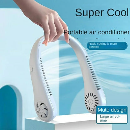 Bladeless Portable Neck Fan – 360° Cooling, USB Rechargeable