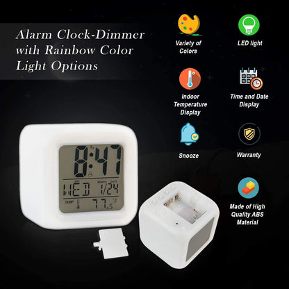 LED Digital Alarm Clock – 7-Color Changing Night Light for Kids & Desk