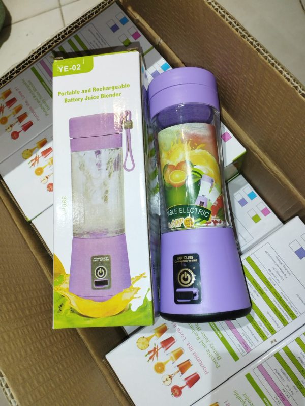 Portable 6-Blade USB Juicer Blender – 380ml Rechargeable (Random color)
