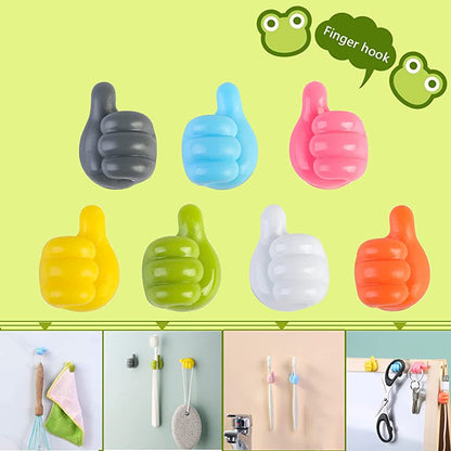 Pack of 10 Silicone Thumb Wall Hooks – Creative Key & Decoration Hangers, Strong Adhesive