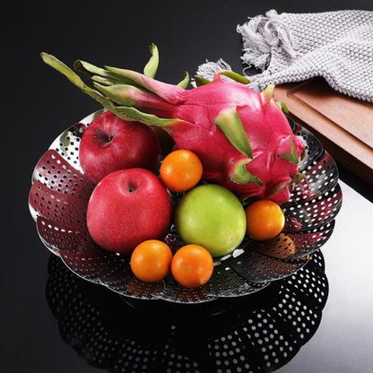 Stainless Steel Folding Steamer Basket for Veggies & More