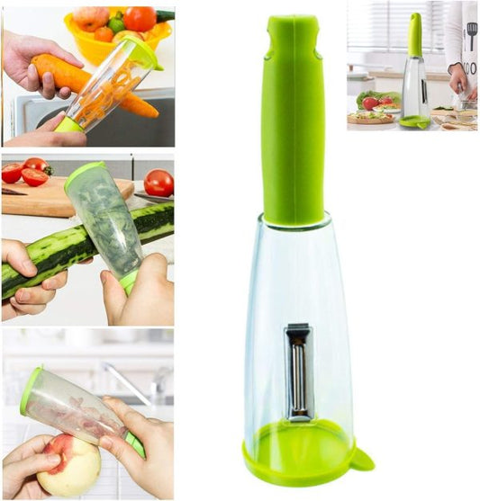 3-in-1 Vegetable Peeler with Storage Box – Random Color